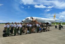 Penyediaan angkutan pesawat Boeing TNI AU untuk kadet FVLM Unhan. Foto Istimewa