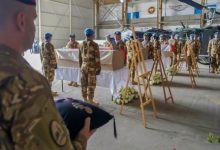 Unifil menggelar upcara penghormatan ke 3 personel TNI yang tewas. Foto Antara