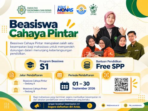 Pamflet Program Beasiswa Cahaya Pintar Unusia. Foto M Aras Prabowo