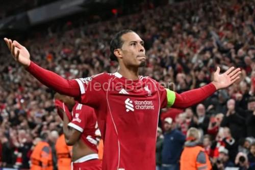 Kapten Liverpool, Van Dijk penentu kemenanga Liverpool atas Atletico Madrid 3 -2 . Foto Antara