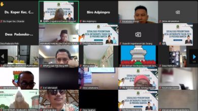 Konferensi video soal desa antikorupsi di Banten. Foto: Biro Adpim Banten