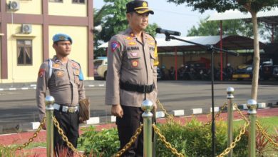 Wakapolres Serang, Kompol Ali Rahman CP pimpinan apel konsolidasi. Foto: Yono