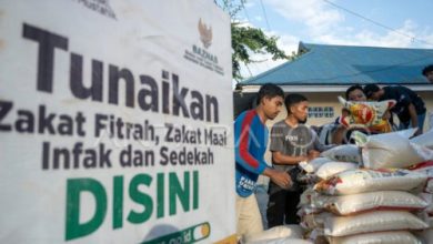 Zakat fitrah dari Baznas. Foto: Antara