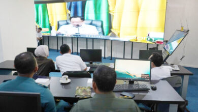 Zoom Meeting Walikota Cilegon, Helldy Agustian dan Mendagari. Foto: Diskominfo Cilegon